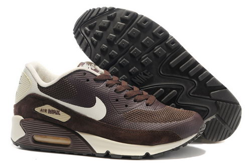 Nike Air Max 90 Hyperfuse Unisex Brown White Running Shoes Reduced